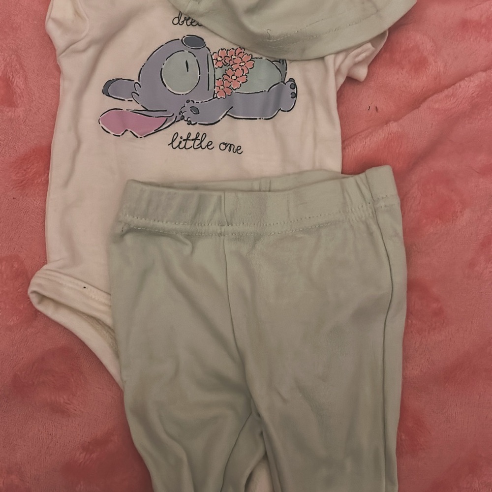 Baby Onesie and Pants Set with Cartoon Design